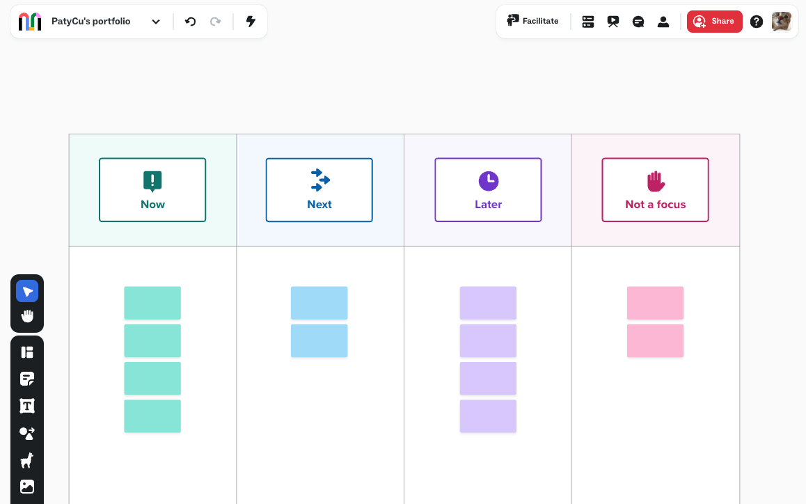 Visual collaboration tool screenshot